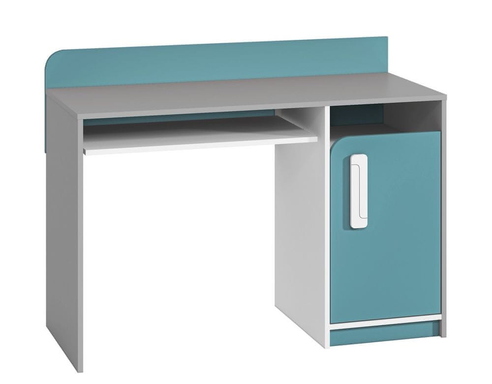 CASARREDO Písací stôl VILLOSA šedá/biela/modrá